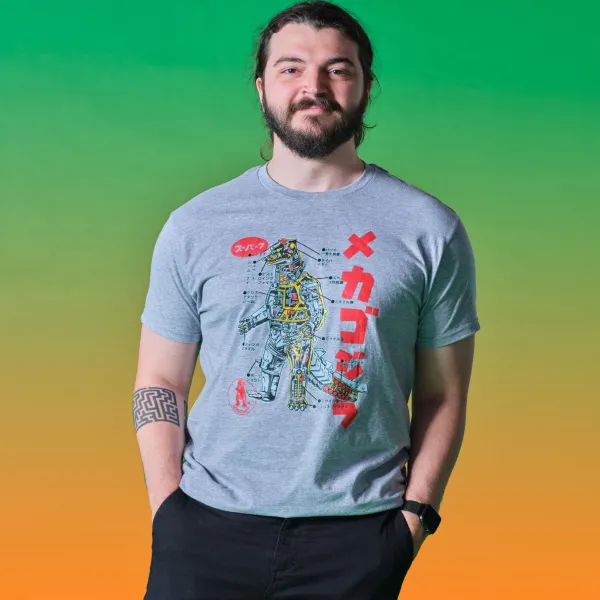 Super7 Godzilla^Anatomical Mechagodzilla Gray T-Shirt