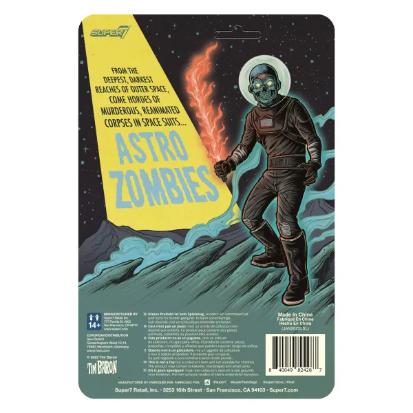 astro_zombies_reaction_fi_2-2.webp Super7 Astro Zombies^Astro Zombies Reaction Figure Wave 2 - Astro Zombie (Black/Silver)