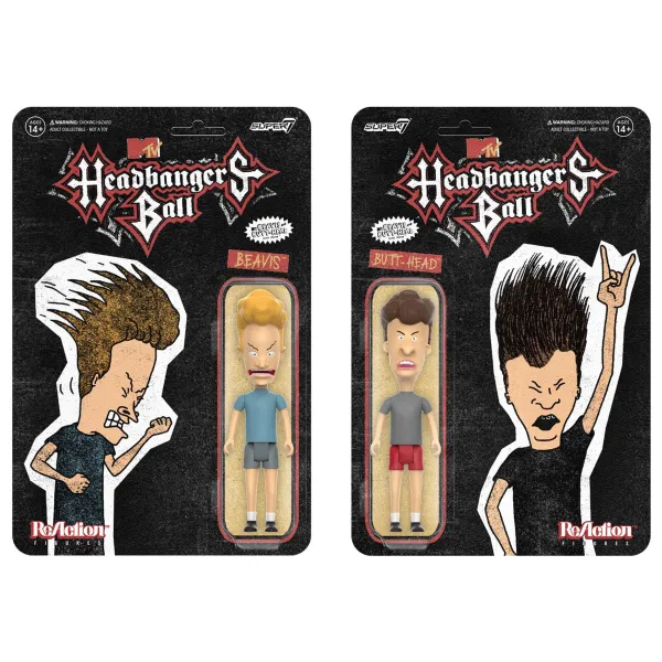 Super7 Beavis And Butt-Head^Beavis And Butt-Head Reaction Figure - Headbanger'S Ball Set Of 2