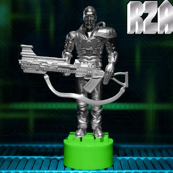 Super7 Rza^Bobby Digital Reaction Figures Wave 03 - Bobby Digital (Metallic Silver W/ 45 Adaptor)