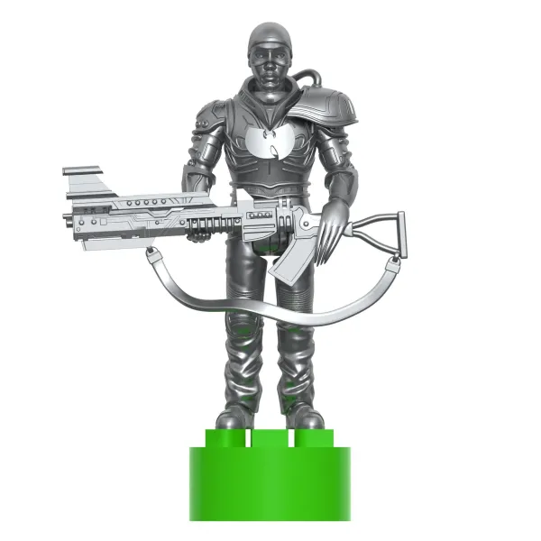 Super7 Rza^Bobby Digital Reaction Figures Wave 03 - Bobby Digital (Metallic Silver W/ 45 Adaptor)