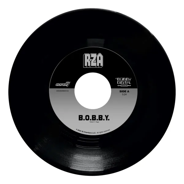 Super7 Rza^Bobby Digital Reaction Figures Wave 03 - Bobby Digital (Metallic Silver W/ 45 Adaptor)