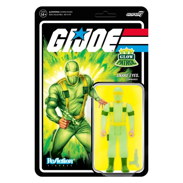 Super7 G.I. Joe^G.I. Joe Reaction Figures Wave 1B - Snake Eyes (Glow Patrol)