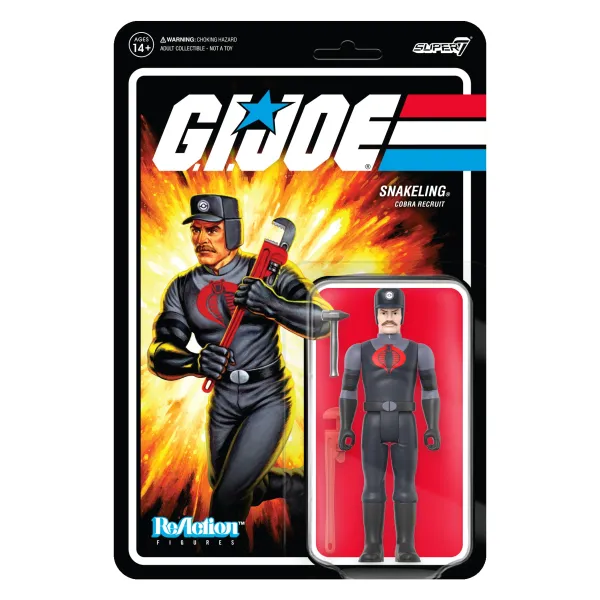 Super7 G.I. Joe^G.I. Joe Reaction Figures Wave 3 - Cobra Snakeling Factory Worker Mustache (Pink)