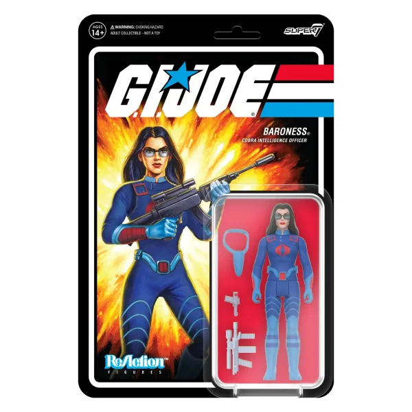 Super7 G.I. Joe^G.I. Joe Reaction Figures Wave 7 - Baroness (Cartoon Dark Blue) [Exclusive]
