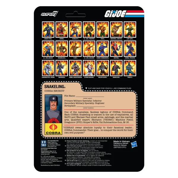 Super7 G.I. Joe^G.I. Joe Reaction Figures Wave 3 - Cobra Snakeling Factory Worker Mustache (Pink)