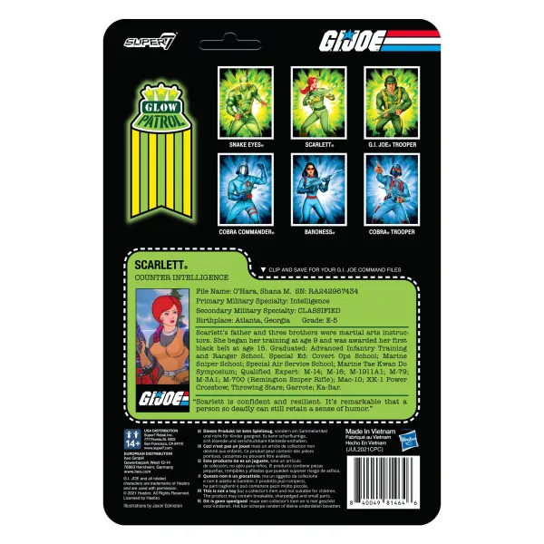 Super7 G.I. Joe^G.I. Joe Reaction Figures Wave 1B - Scarlett (Glow Patrol)
