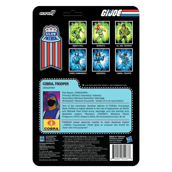 Super7 G.I. Joe^G.I. Joe Reaction Figures Wave 1B - Cobra Trooper Y-Back (Glow Patrol)