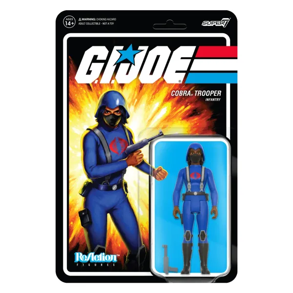 Super7 G.I. Joe^G.I. Joe Reaction Wave 4 - Cobra Female Trooper Medium Black Hair (Dk Brown)