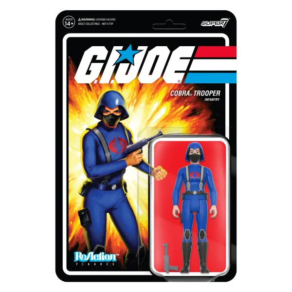 Super7 G.I. Joe^G.I. Joe Reaction Wave 4 - Cobra Female Trooper Short Black Hair (Pink)