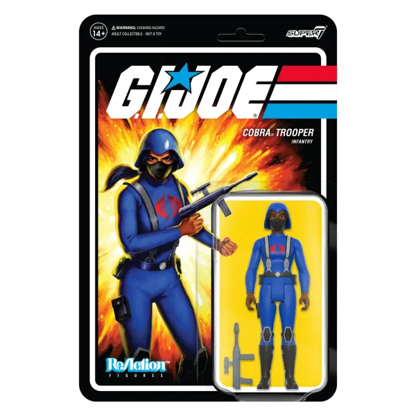 Super7 G.I. Joe^G.I. Joe Reaction Wave 4 - Cobra Female Trooper Long Black Hair (Dk Brown)