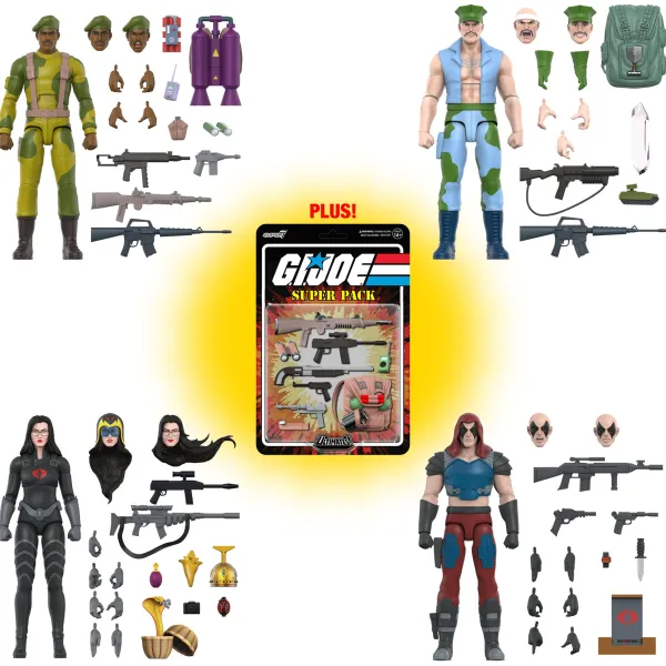 Super7 G.I. Joe^G.I. Joe Ultimates! Wave 4 - Baroness, Gung-Ho, Stalker & Zartan (+ Super Pack)