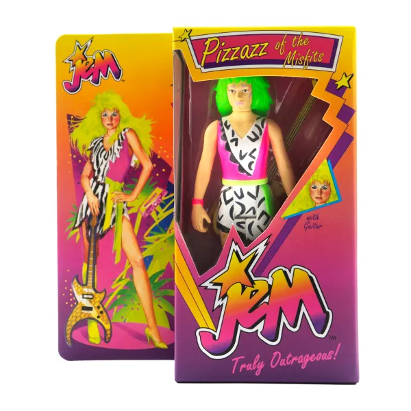 Super7 Jem And The Holograms^Jem And The Holograms Reaction W2 - Pizzaz (Neon) [Retro Box]