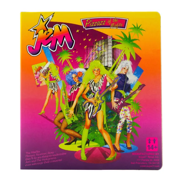 Super7 Jem And The Holograms^Jem And The Holograms Reaction W2 - Pizzaz (Neon) [Retro Box]