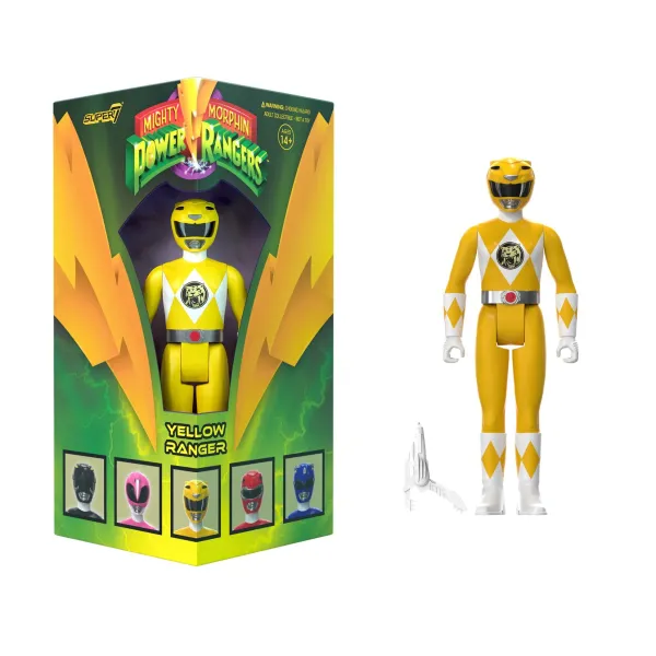 Super7 Mighty Morphin Power Rangers^Mighty Morphin Power Rangers Reaction Sdcc 2023 - Yellow Ranger [Triangle Box] [Sdcc 2023]