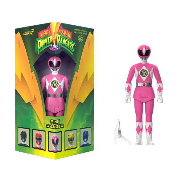 Super7 Mighty Morphin Power Rangers^Mighty Morphin Power Rangers Reaction Sdcc 2023 - Pink Ranger [Triangle Box] [Sdcc 2023]