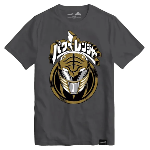 Super7 Mighty Morphin Power Rangers^Mighty Morphin Power Rangers T-Shirts - White Ranger Helmet