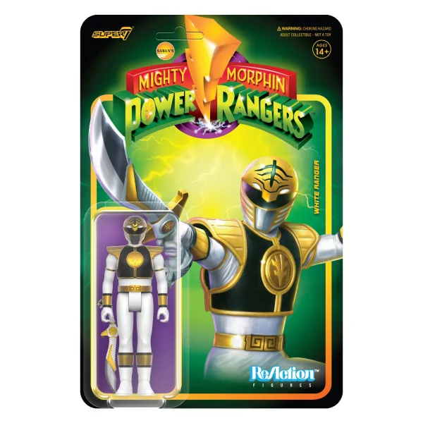 Super7 Mighty Morphin Power Rangers^Mighty Morphin Power Rangers Reaction Figure Wave 4 - White Ranger