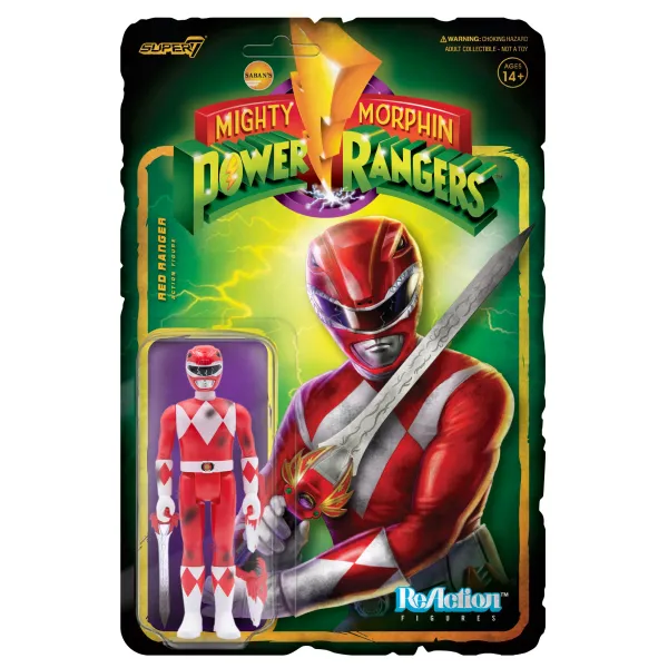 Super7 Mighty Morphin Power Rangers^Mighty Morphin' Power Rangers Reaction Figure - Red Ranger (Battle Damaged)