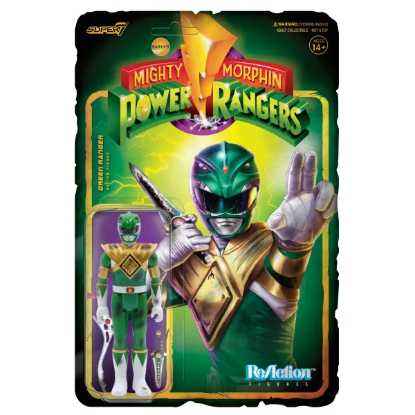 Super7 Mighty Morphin Power Rangers^Mighty Morphin' Power Rangers Reaction Figure - Green Ranger (Battle Damaged)