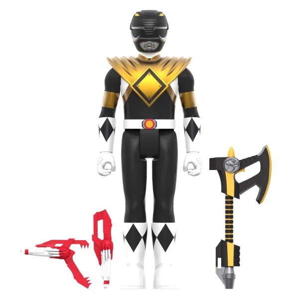 Super7 Mighty Morphin Power Rangers^Mighty Morphin Power Rangers Reaction Figure Wave 4 - Black Ranger (Dragon Shield)