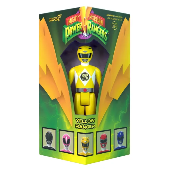 Super7 Mighty Morphin Power Rangers^Mighty Morphin Power Rangers Reaction Sdcc 2023 - Yellow Ranger [Triangle Box] [Sdcc 2023]