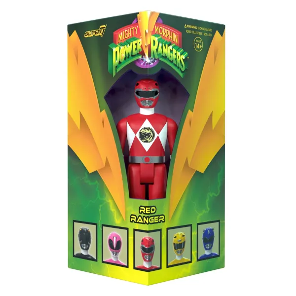 Super7 Mighty Morphin Power Rangers^Mighty Morphin Power Rangers Reaction Sdcc 2023 - Red Ranger [Triangle Box] [Sdcc 2023]