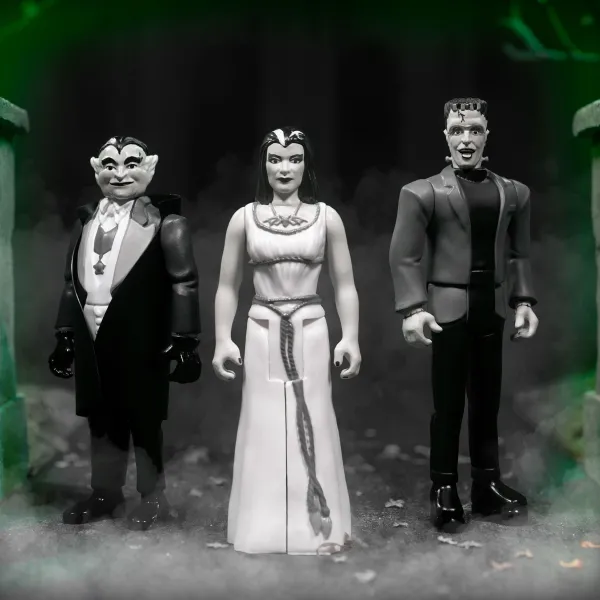Super7 The Munsters^Munsters Reaction Figures Wave 2 Grayscale Set Of 3