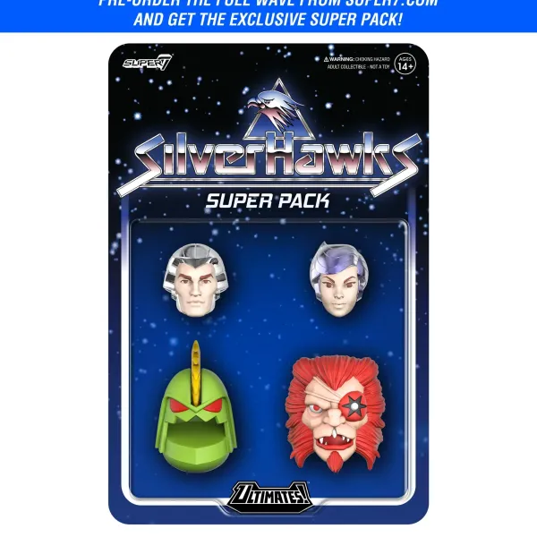 Super7 Silverhawks^Silverhawks Ultimates! Wave 4 - Steelheart, Quicksilver, Mon*Star & Buzz-Saw