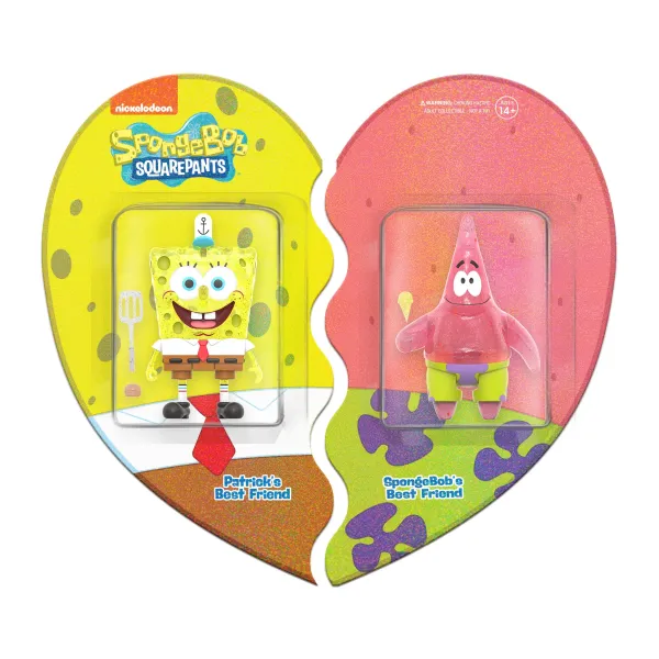 Super7 Spongebob Squarepants^Spongebob Squarepants Reaction - Spongebob And Patrick Bff 2-Pack (Glitter)