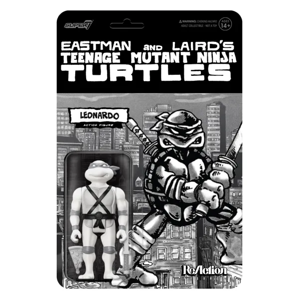 teenage_mutant_ninja_turt_0-4.webp Super7 Teenage Mutant Ninja Turtles^Teenage Mutant Ninja Turtles Reaction Figure Wave 9 - Leonardo (Comic Greyscale)