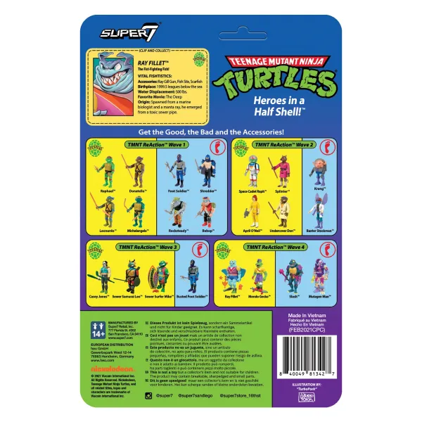 Super7 Teenage Mutant Ninja Turtles^Teenage Mutant Ninja Turtles Reaction Figure Wave 4- Ray Fillet