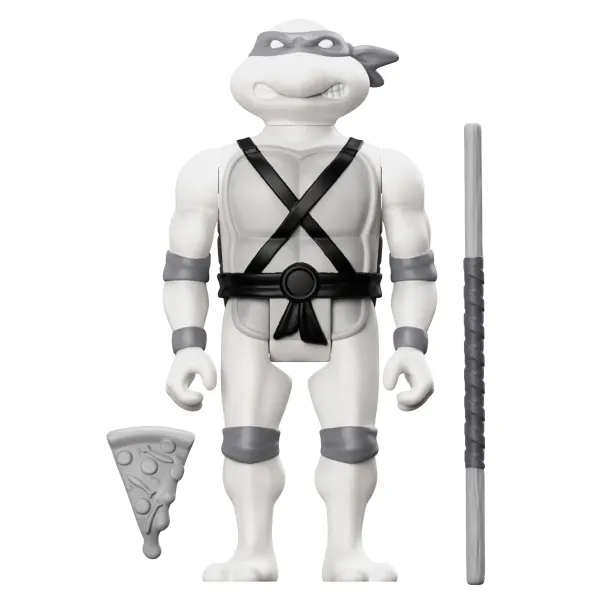 Super7 Teenage Mutant Ninja Turtles^Teenage Mutant Ninja Turtles Reaction Figure Wave 9 - Donatello, Leonardo, Michelangelo & Raphael (Comic Greyscale)