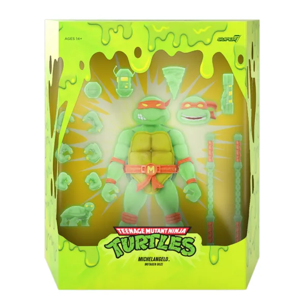 Super7 Teenage Mutant Ninja Turtles^Teenage Mutant Ninja Turtles Ultimates! - Michelangelo [Mutagen Ooze Glow] (Pre-Order Exclusive)