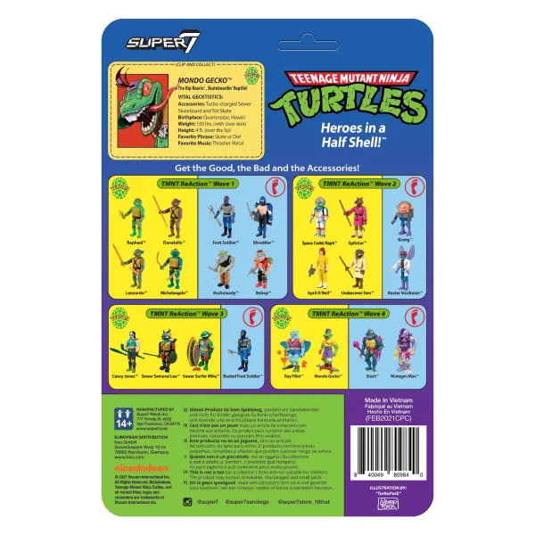 Super7 Teenage Mutant Ninja Turtles^Teenage Mutant Ninja Turtles Reaction Figure Wave 4 - Mondo Gecko