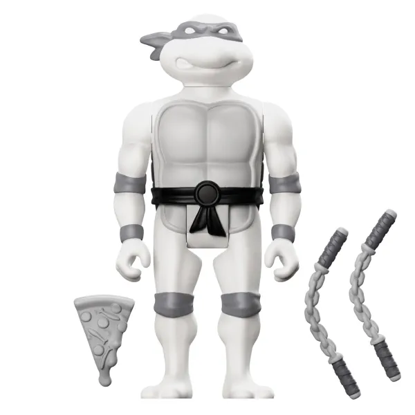 Super7 Teenage Mutant Ninja Turtles^Teenage Mutant Ninja Turtles Reaction Figure Wave 9 - Donatello, Leonardo, Michelangelo & Raphael (Comic Greyscale)