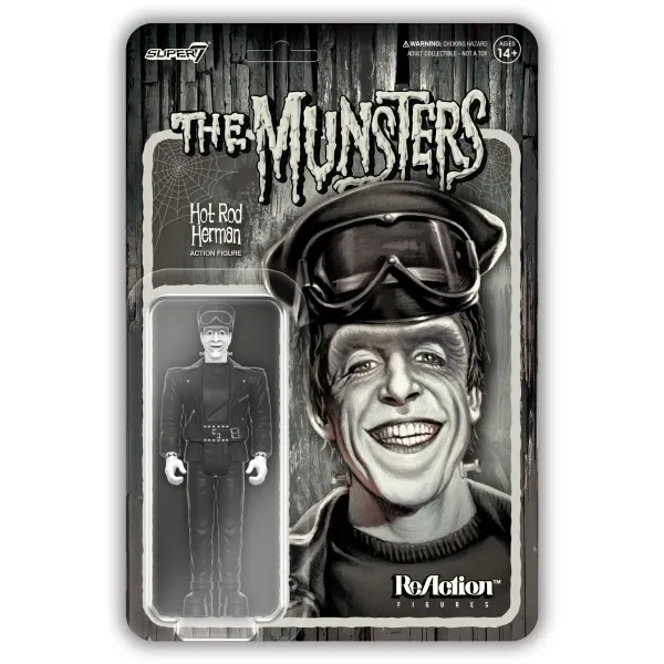 Super7 The Munsters^The Munsters Reaction Wave 3 - Hot Rod Herman (Grayscale)