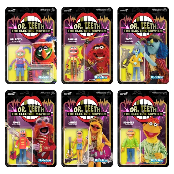Super7 The Muppets^The Muppets Reaction Figures Wave 1- Electric Mayhem Band Set Of 6