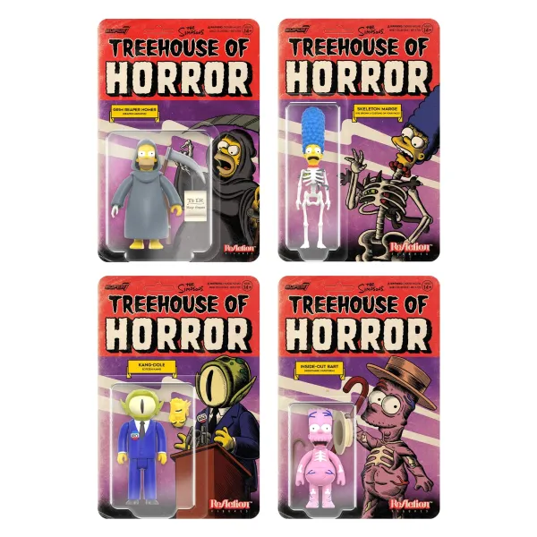 Super7 The Simpsons^The Simpsons Reaction Figures Wave 3 - Treehouse Of Horror Set Of 4