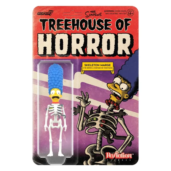 Super7 The Simpsons^The Simpsons Reaction W3 - Treehouse Of Horror - Skeleton Marge