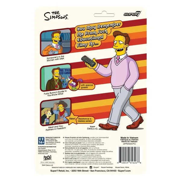 Super7 The Simpsons^The Simpsons Reaction W2 - Troy Mcclure (Meat And You: Partners In Freedom)