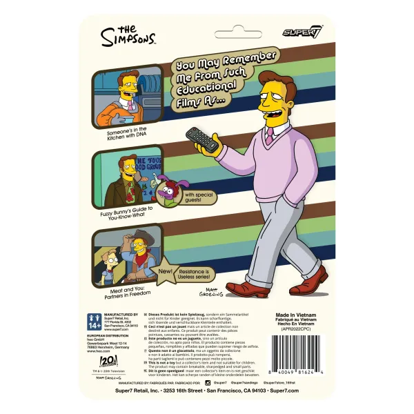 Super7 The Simpsons^The Simpsons Reaction W2 - Troy Mcclure (Fuzzy Bunny'S Guide To You-Know-What)