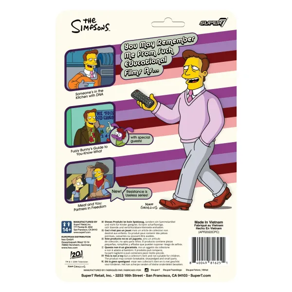 Super7 The Simpsons^The Simpsons Reaction W2 - Troy Mcclure (Someone'S In The Kitchen With Dna)