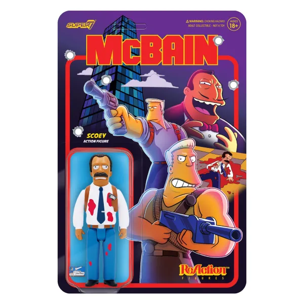 Super7 The Simpsons^The Simpsons Reaction Wave 1 Mcbain - Scoey