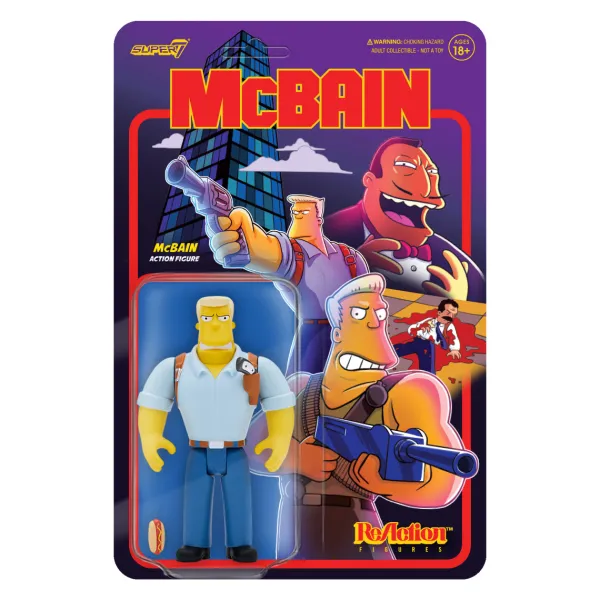 Super7 The Simpsons^The Simpsons Reaction Wave 1 Mcbain - Mcbain