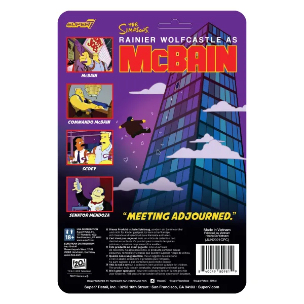 Super7 The Simpsons^The Simpsons Reaction Wave 1 Mcbain - Mcbain (Commando)