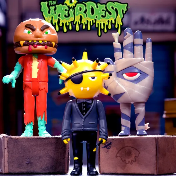 Super7 The Weirdest^The Weirdest Reaction Figures Wave 2 - Trauma Bomb, Mummy'S Hand & Zombeef