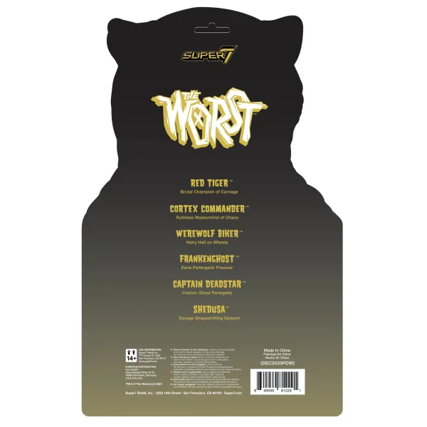 Super7 The Worst^The Worst Reaction Figure - Red Tiger (Monster Glow)