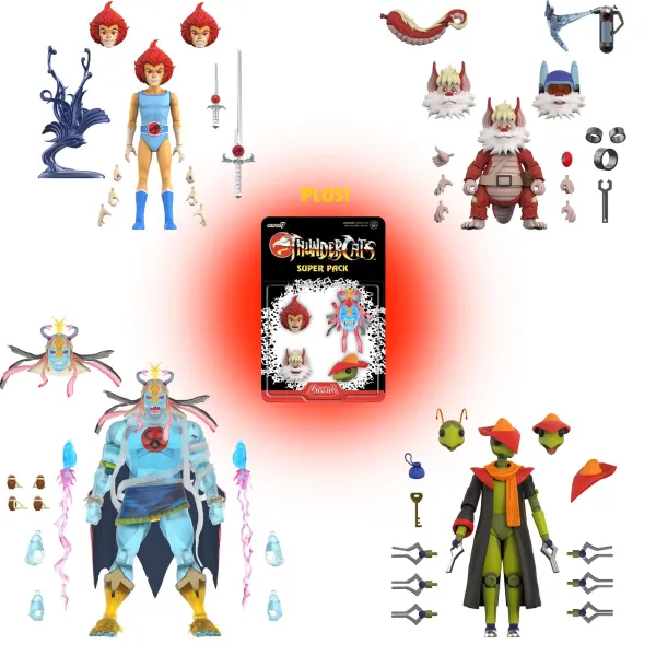 Super7 Thundercats^Thundercats Ultimates! Wave 10 - Snarfer, Quick Pick, Young Lion-O & Mumm-Ra (Dream Master)