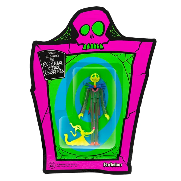 Super7 The Nightmare Before Christmas^Tim Burton'S Nightmare Before Christmas Reaction Figure - Jack Skellington Neon And Glow-In-The-Dark (Sdcc 2020)